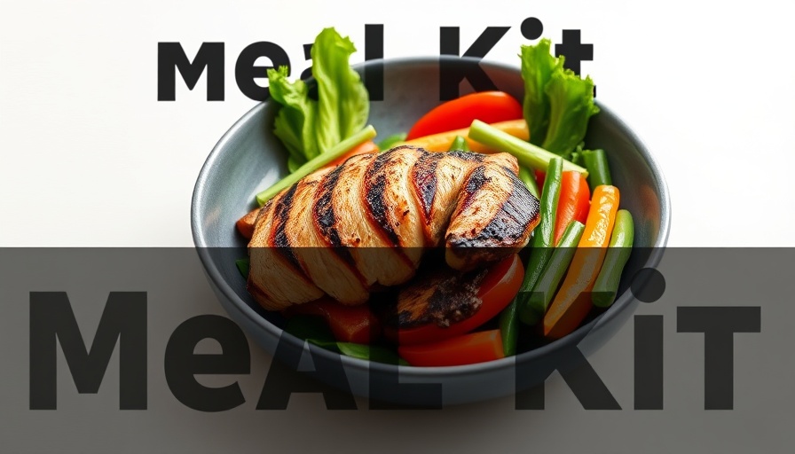 Influencer Marketing for Meal Kits concept with colorful meal and bold text.