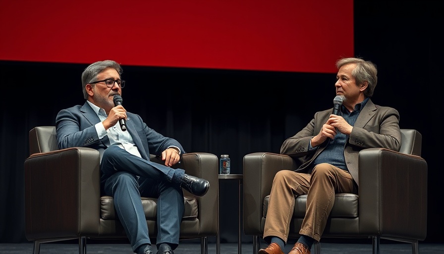 Discussion on stage with speakers, Ryan Petersen Tariff Turmoil topic