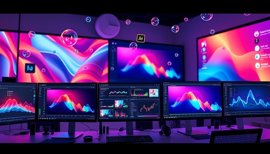 Adobe AI tools for video editing in a modern digital workspace.