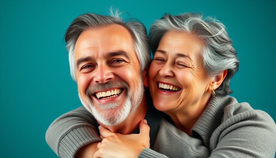 Happy mature couple embracing with joyful expression, FIRE movement support community concept.
