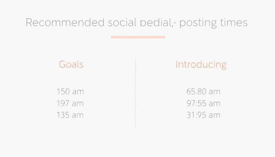 Minimalistic graphic showing optimal posting times for social media.