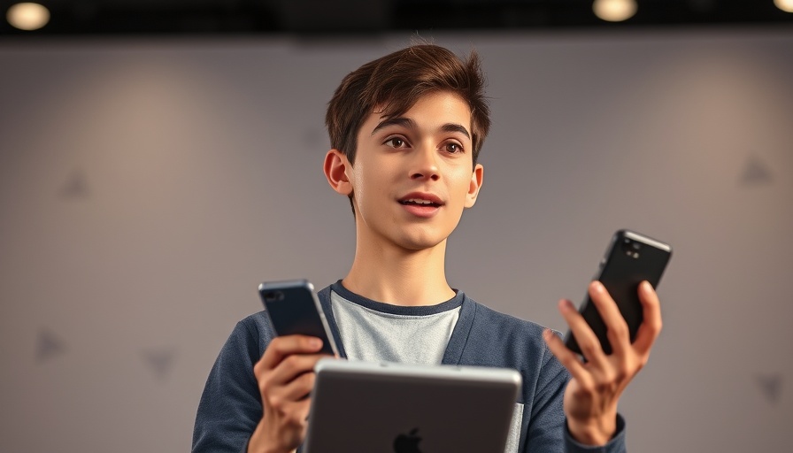 Man using tech devices on stage, customer feedback strategy for startups.