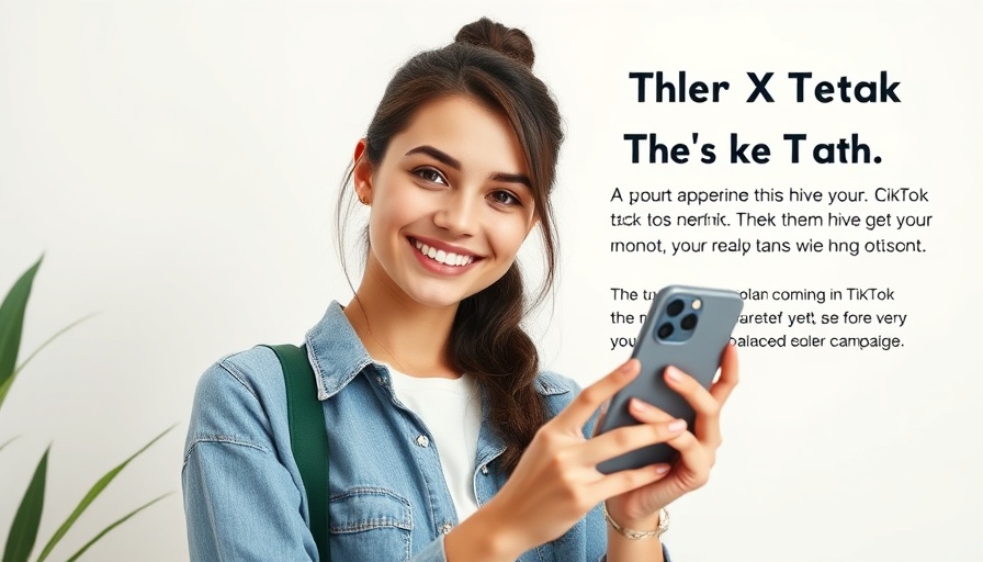 Top 5 TikTok tech campaigns with smiling woman holding smartphone.