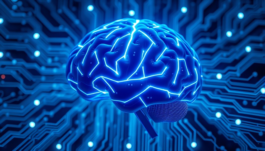 Digital AI brain in circuitry, symbolizing tech growth.