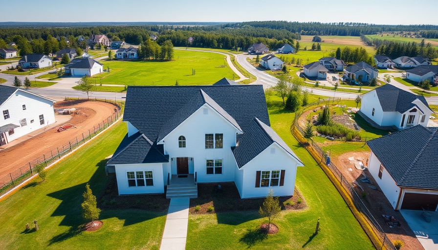 New construction property with low money down surrounded by green fields.