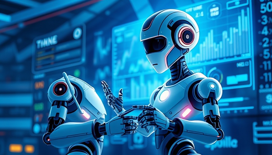 Futuristic robot on smartphone illustrating full automation.