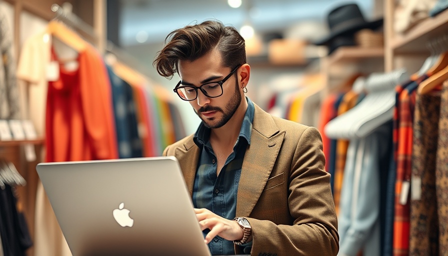 eBay Valet selling process in boutique setting with laptop.