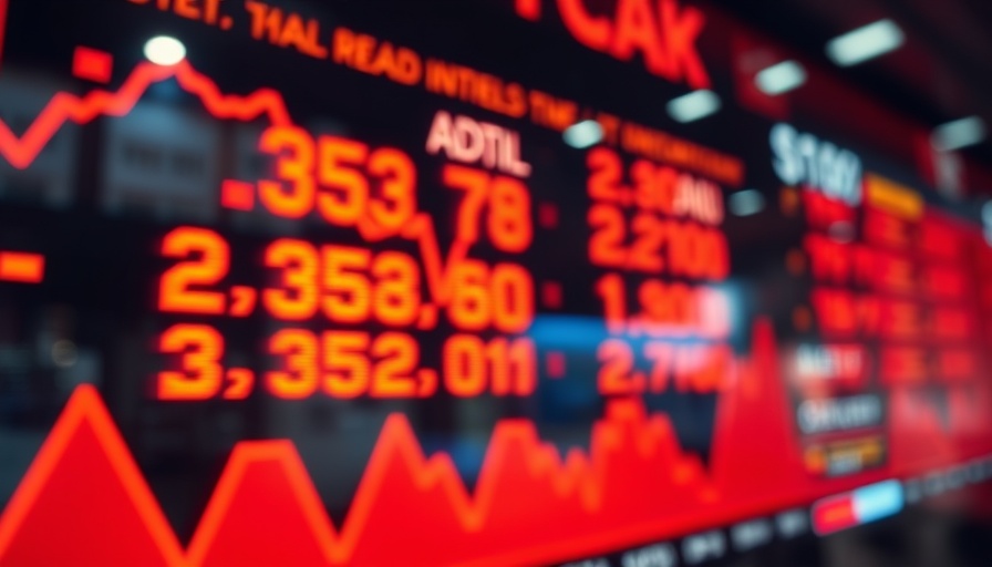 Blurred stock ticker showing numbers, reflecting financial volatility.