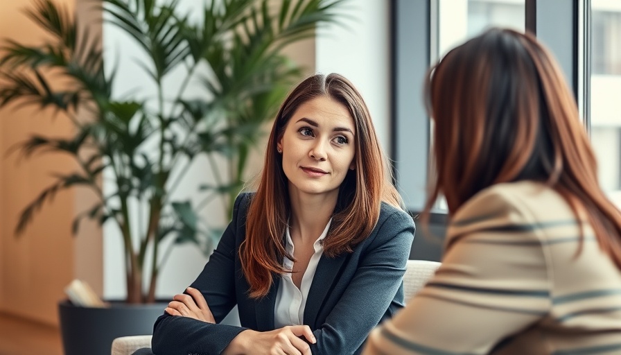 Engaging Clients During the Summer Months - Woman listens to client in office.