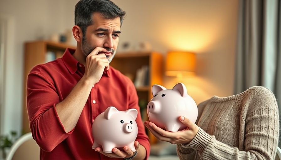 Couple discussing financial planning with a piggy bank, representing business debt consolidation loans.