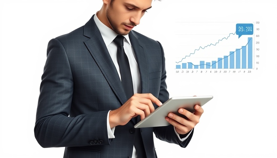 Influencer marketing personal finance concept with young man analyzing data.