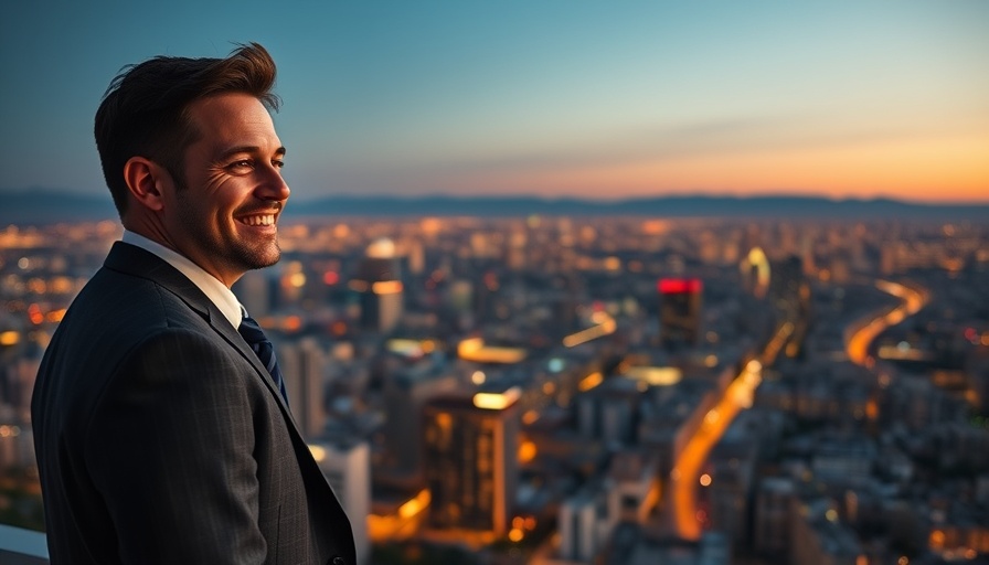 Smiling man overlooking city at sunset, Zillow Group’s listing policy