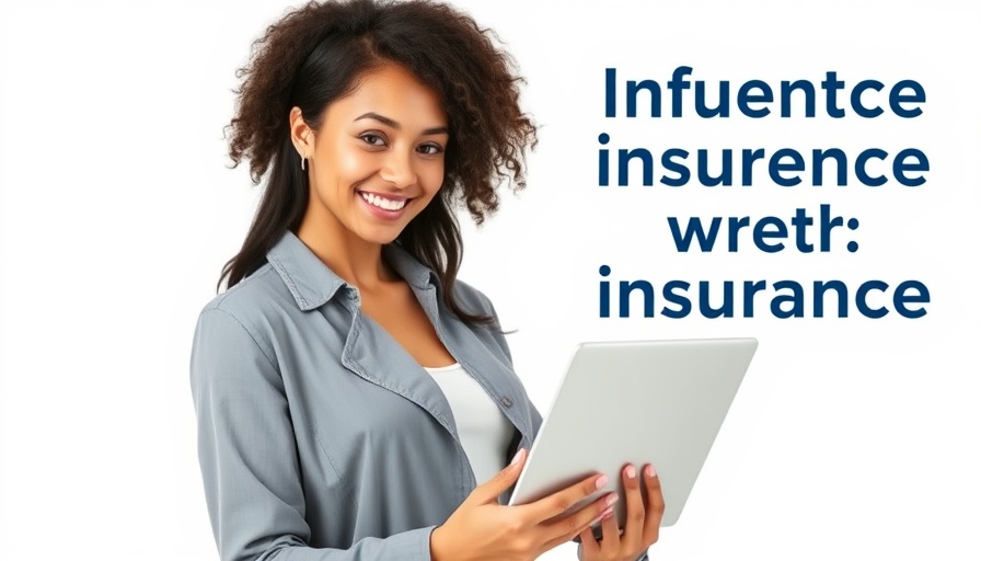 Influencer marketing for insurance with smiling professional woman.