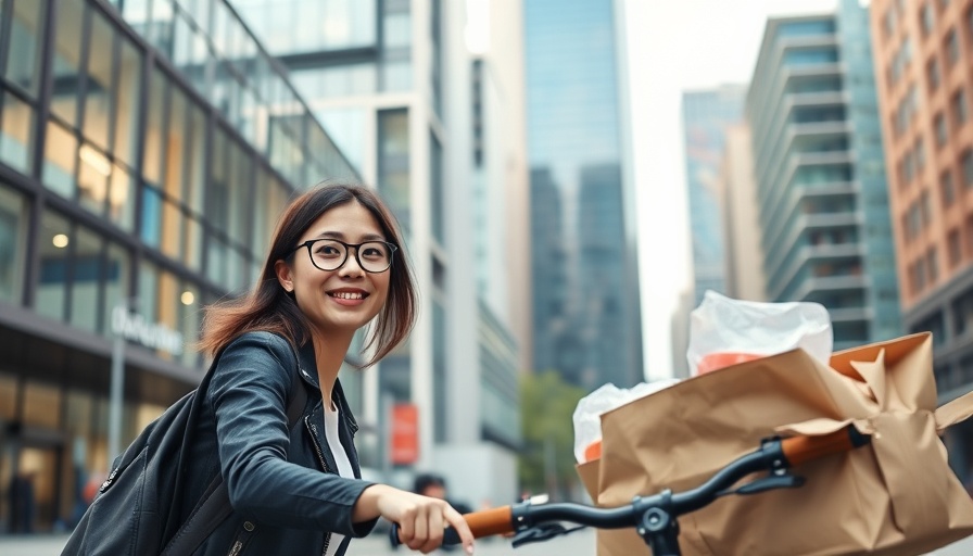 Young woman receiving food from a bike courier, Gig Economy Opportunities.