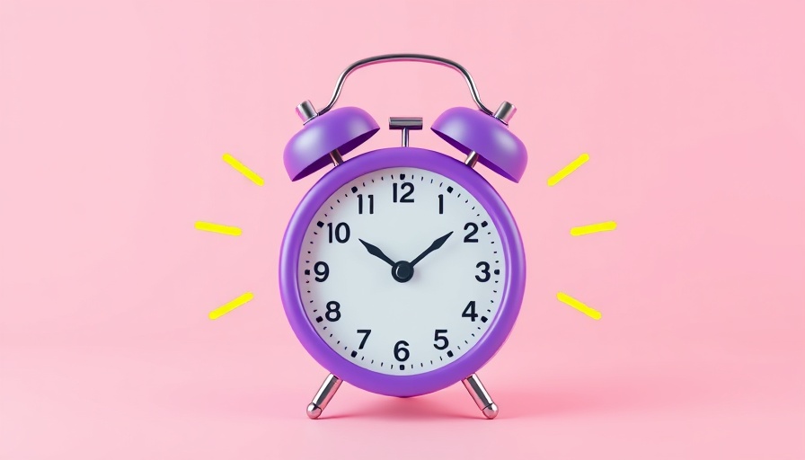 Lately app for punctuality: Vibrant purple alarm clock ringing