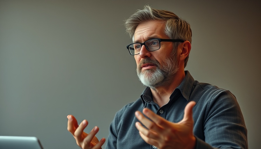 Middle-aged man discussing lead ads update, indoor setting.