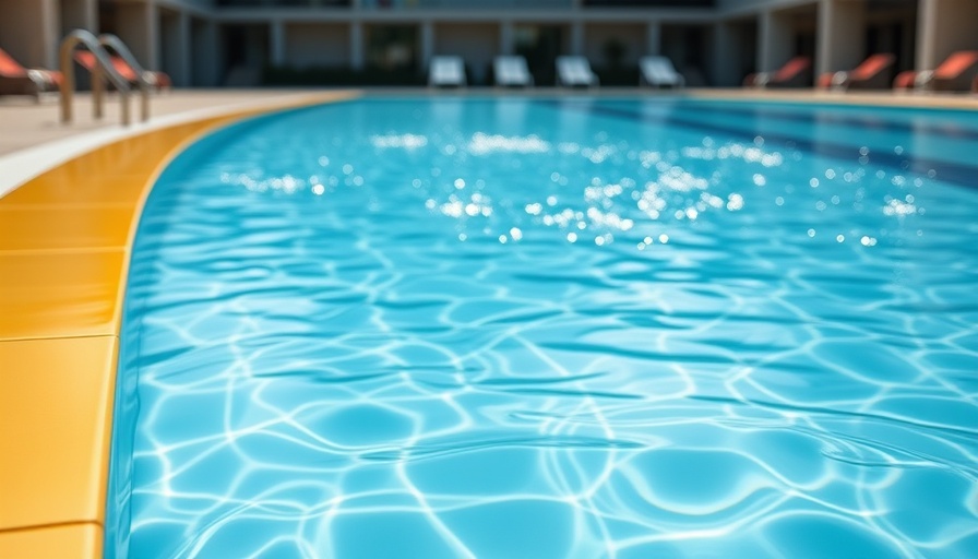 Refreshing swimming pool reflecting light, hinting at spring activity.