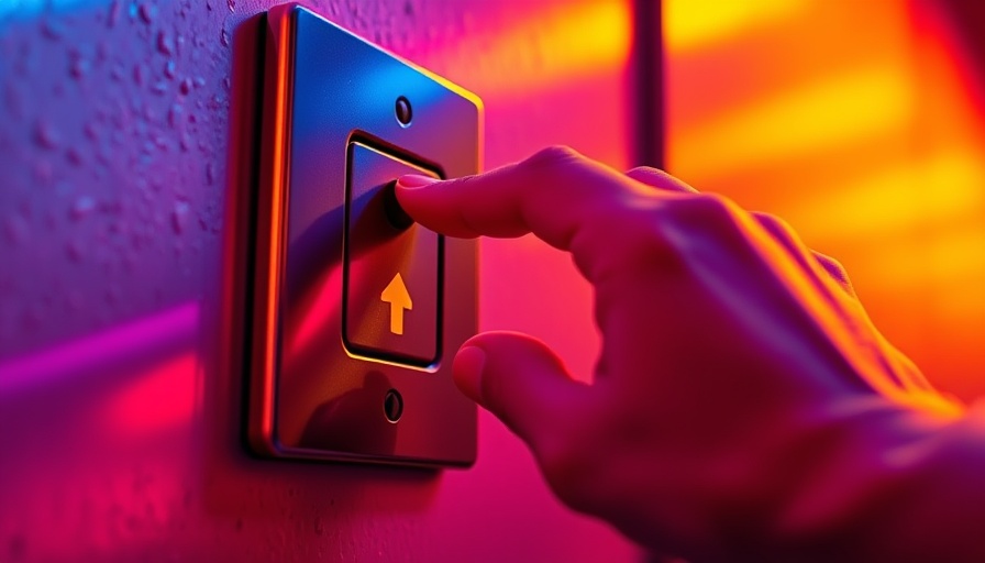 Vibrant elevator button press symbolizing promotions, colorful tones.