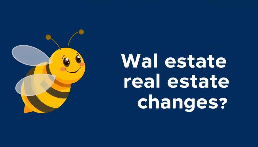 Illustration asking about real estate changes in the past 5 years with a cartoon bee.