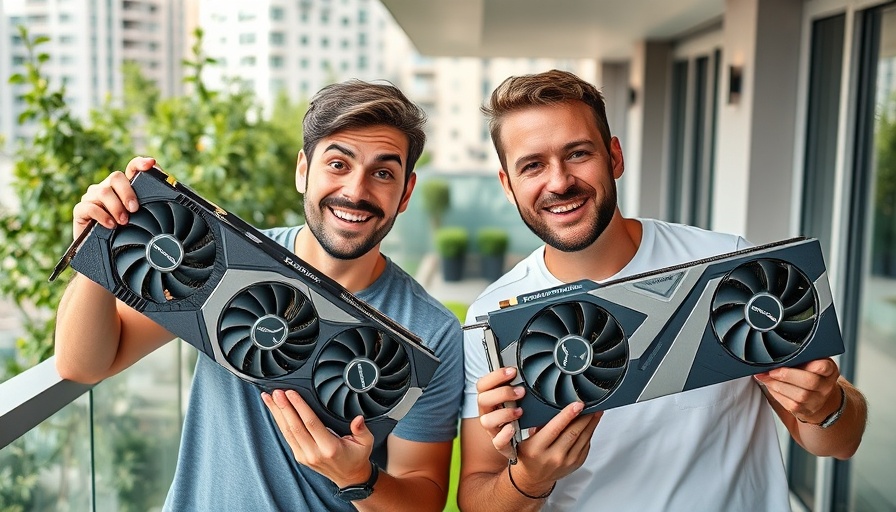 Two men holding GPUs showcasing Fastino AI Models on Gaming GPUs.