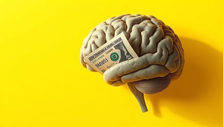 Artificial brain with cash, concept for humanoid robotics startup funding.