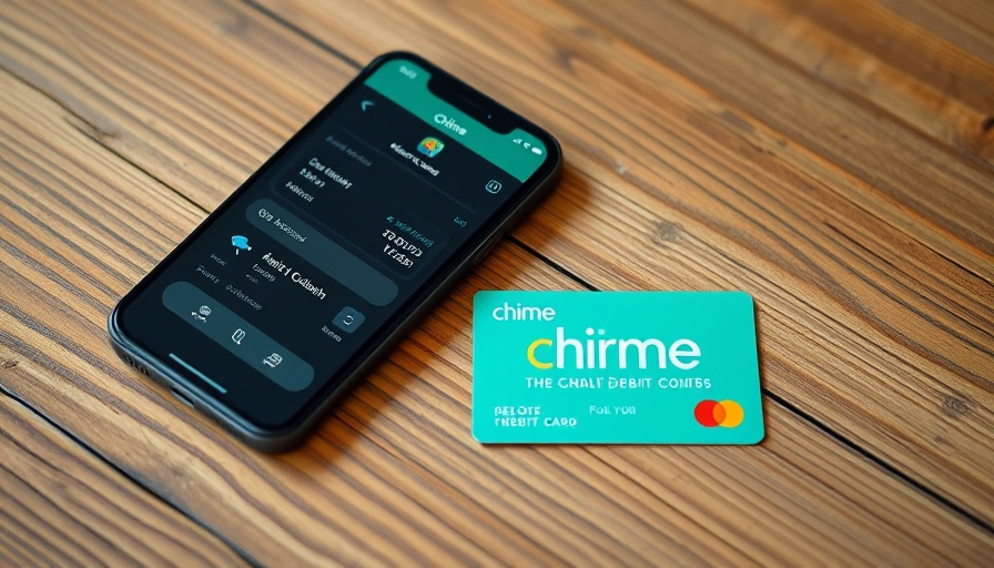 Modern smartphone with Chime app and debit card on wooden table, highlighting Chime IPO Filing.