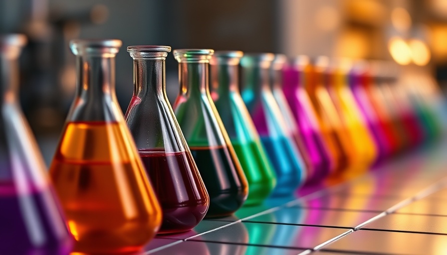 Vibrant conical flasks with liquids for tiny experiments for business success.