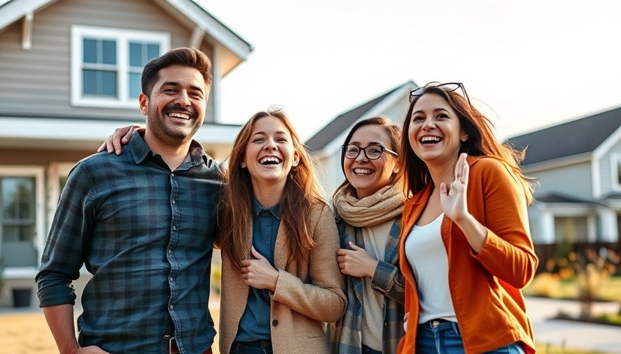 Family admiring new home as mortgage rates stabilize