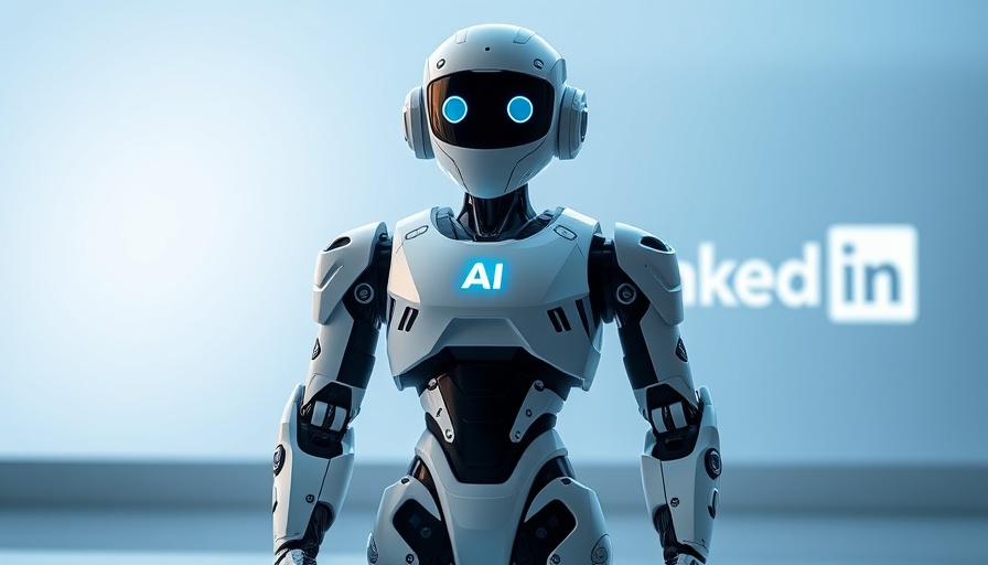 LinkedIn AI-Powered Job Search robot illustration with digital interaction.