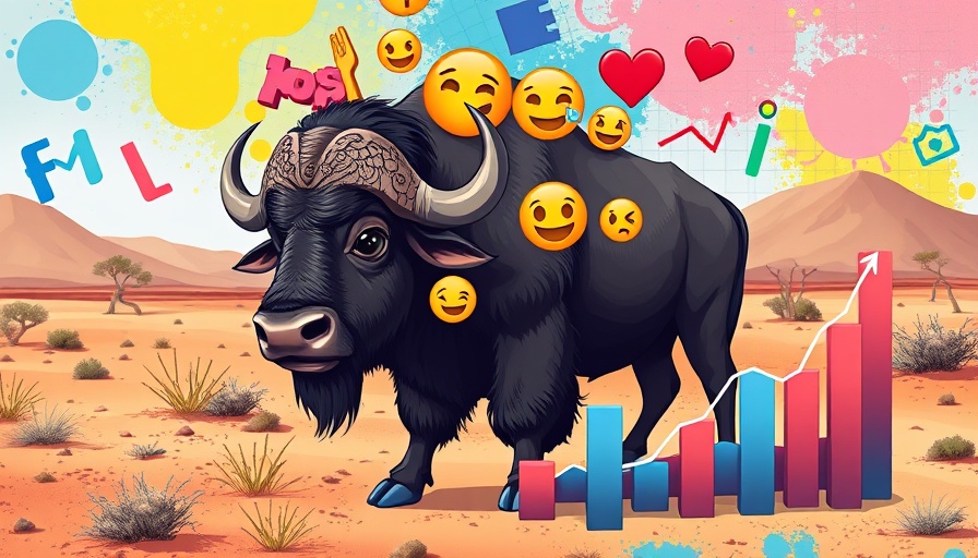 Collage with buffalo, emojis, graph; TikTok marketing trends.