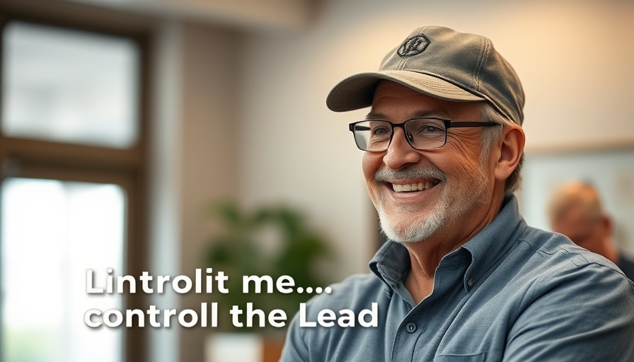Smiling man discussing impact lead quality indoors.