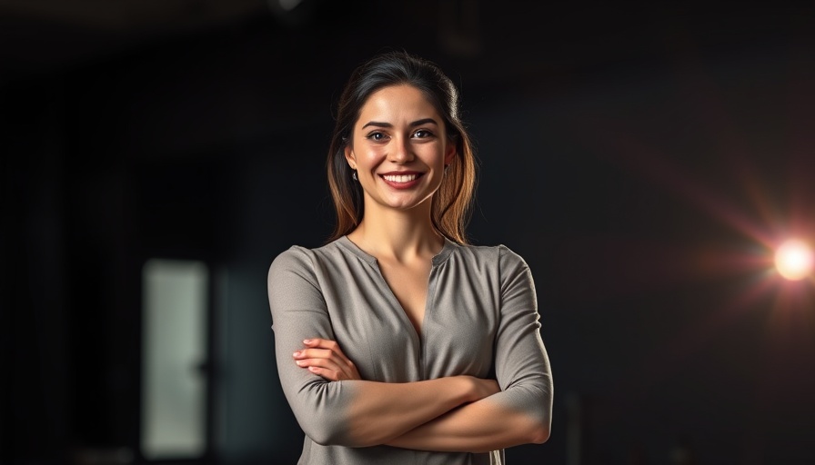 Confident real estate agent headshots, smiling woman, professional studio lighting.