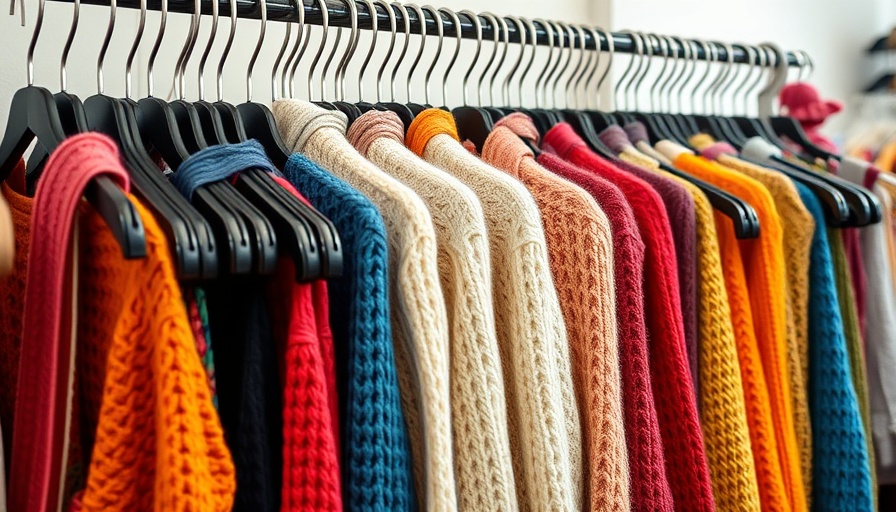 Thrift shop colorful garments on hangers, promoting sustainable shopping.