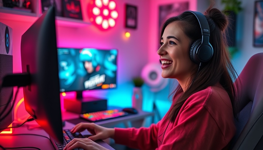 Young woman streaming in vibrant room, exploring Bluesky Livestreaming feature.