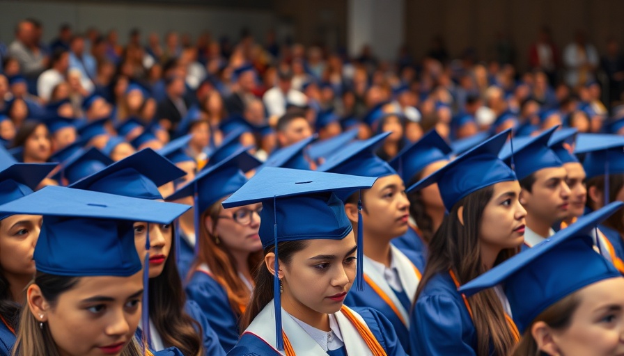 Graduates at ceremony highlighting entry-level jobs and AI impact.