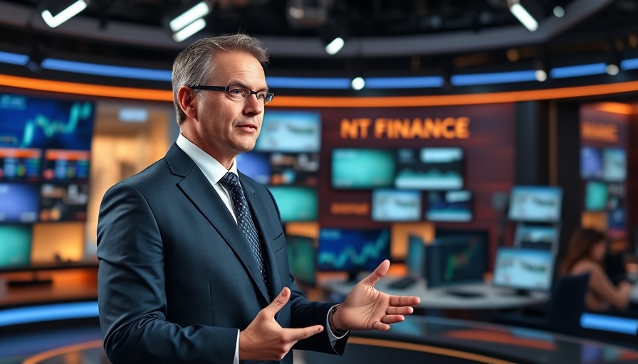 Business executive discussing Fannie Mae Freddie Mac plans on news.
