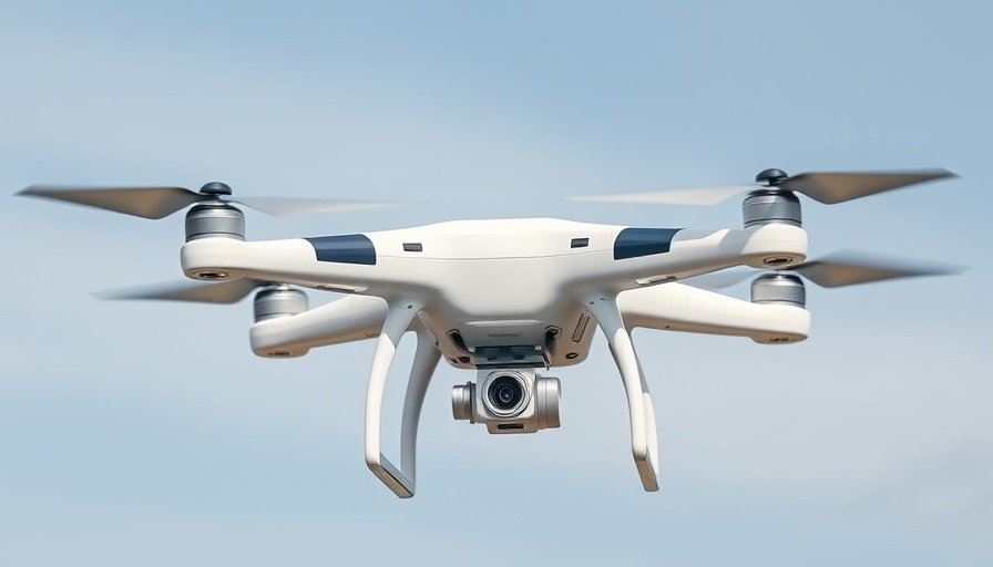 Sleek white drone hovering, highlighting sustainable drone technology.