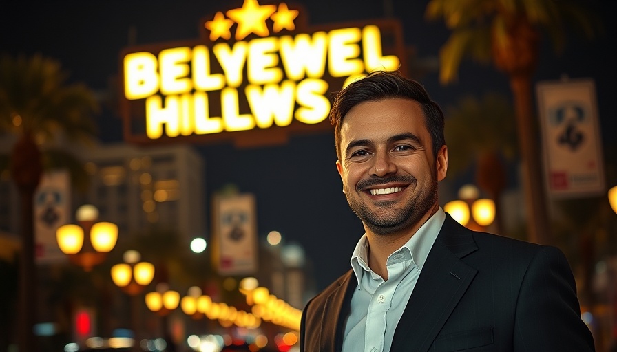 Smiling man in suit under Beverly Hills sign, Ernie Carswell joins Sotheby’s Realty