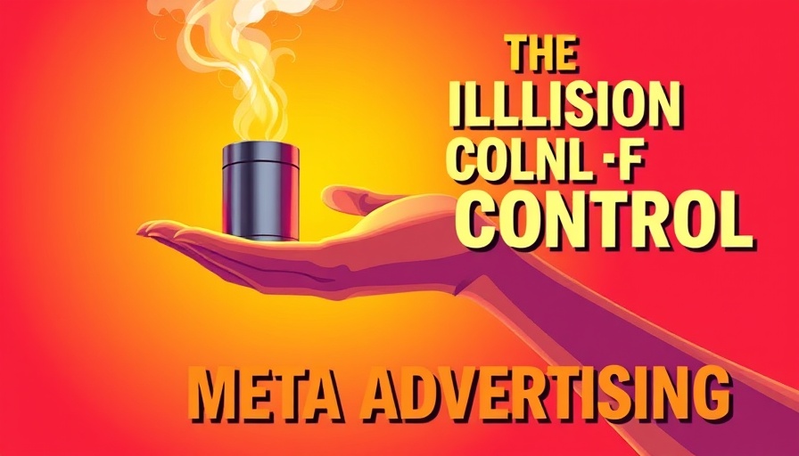 Control in Meta Advertising concept with hand and steam gradient design