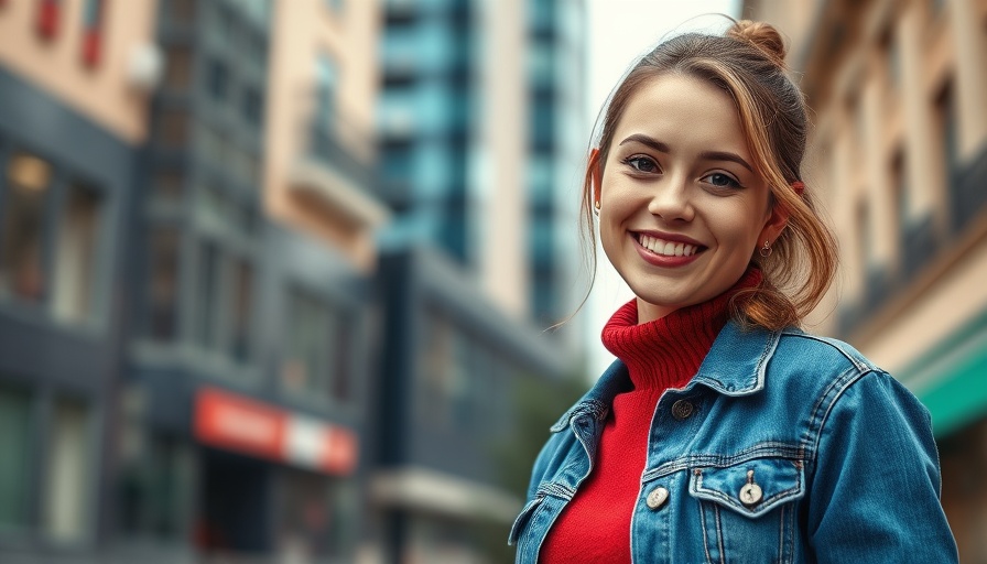 Confident Native American entrepreneur smiling in an urban setting.
