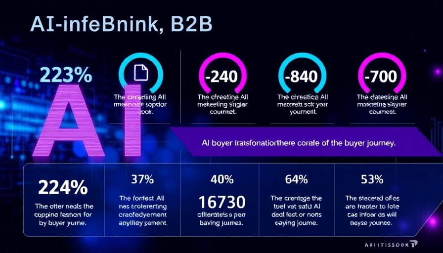 AI in B2B marketing infographic with statistics and transformation details.