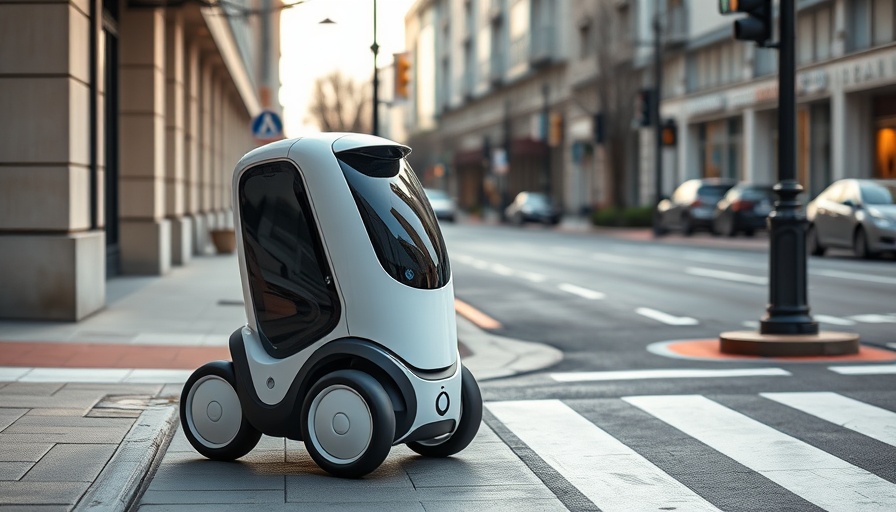 Coco Robotics delivery robot at a street corner.