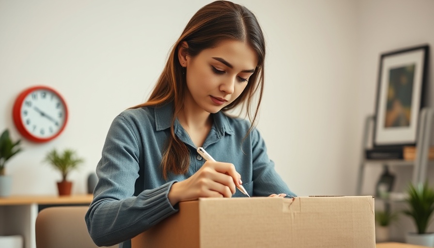Young woman labeling a package in a small business environment, illustrating effective small business growth strategies.