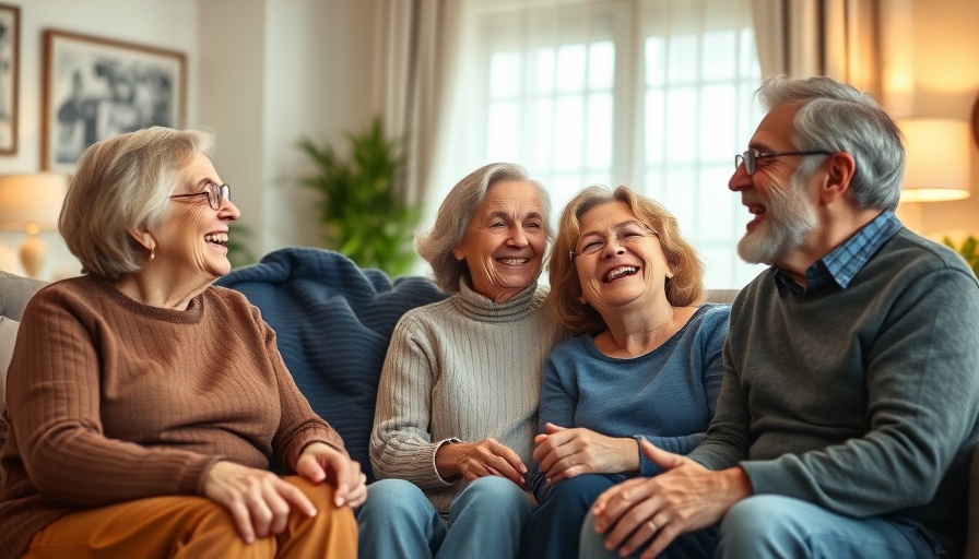Three generations laughing together, sharing dad jokes for Father's Day.