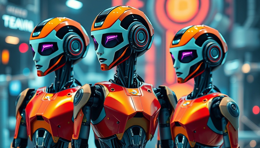 AI in real estate tools: Futuristic humanoid robots with vibrant designs