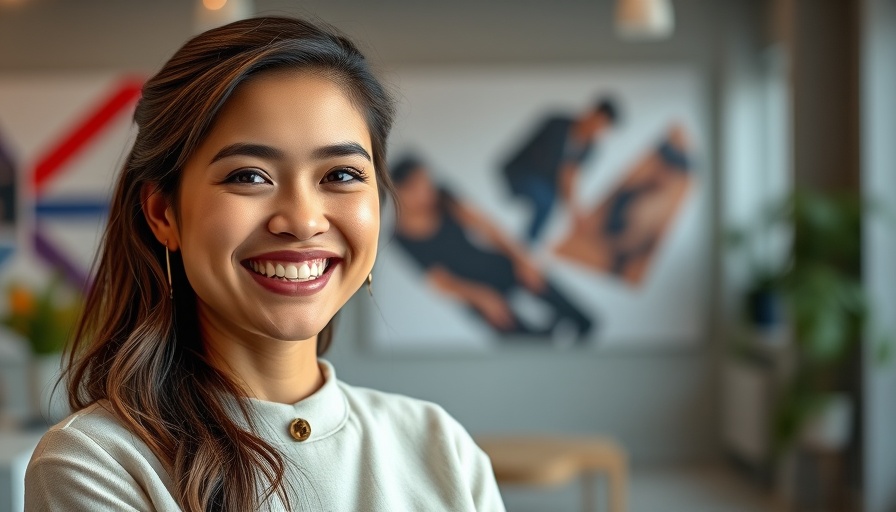 Smiling woman presenting YouTube's BrandConnect for sponsored content.