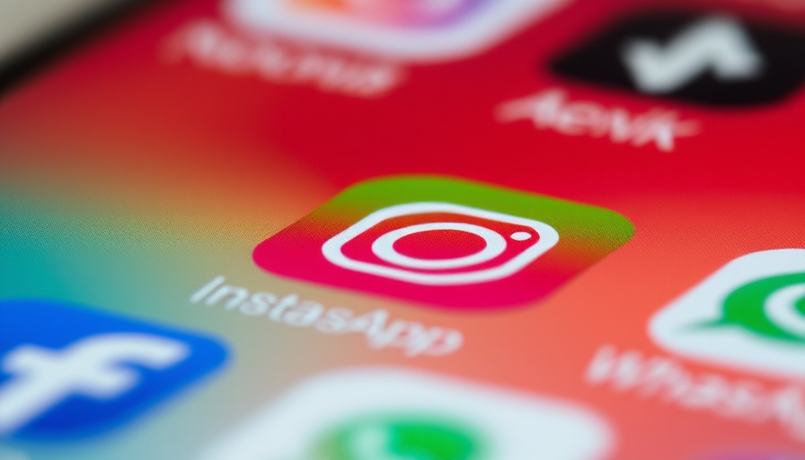 Close-up of social media app icons on a smartphone screen.