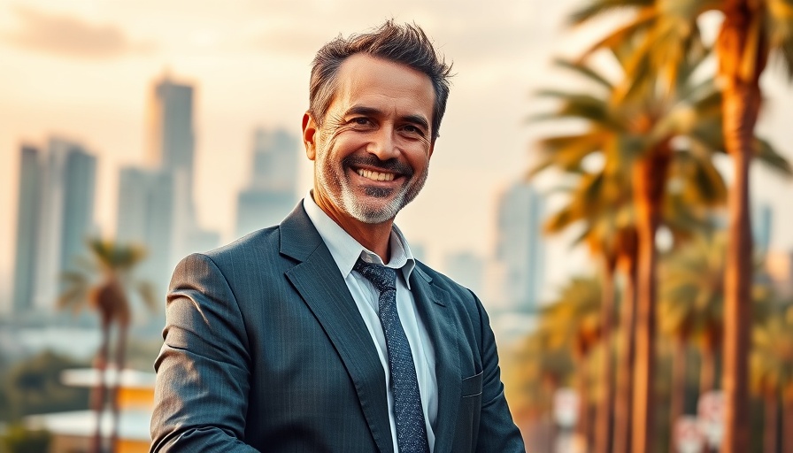 Business event banner featuring man; potential threat to real estate industry.