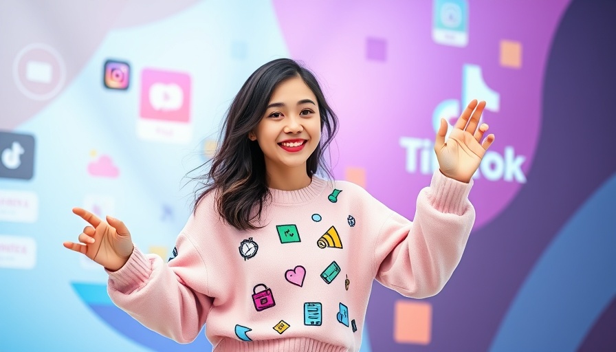 Tomorrowland TikTok Festival Experience digital concept with smiling woman and social media icons.