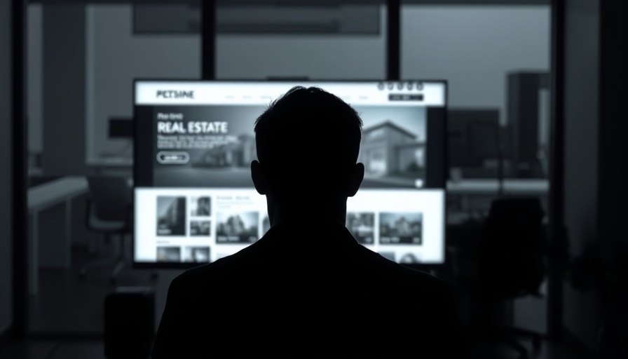 Silhouette in front of real estate portal screen showcasing competition concepts.